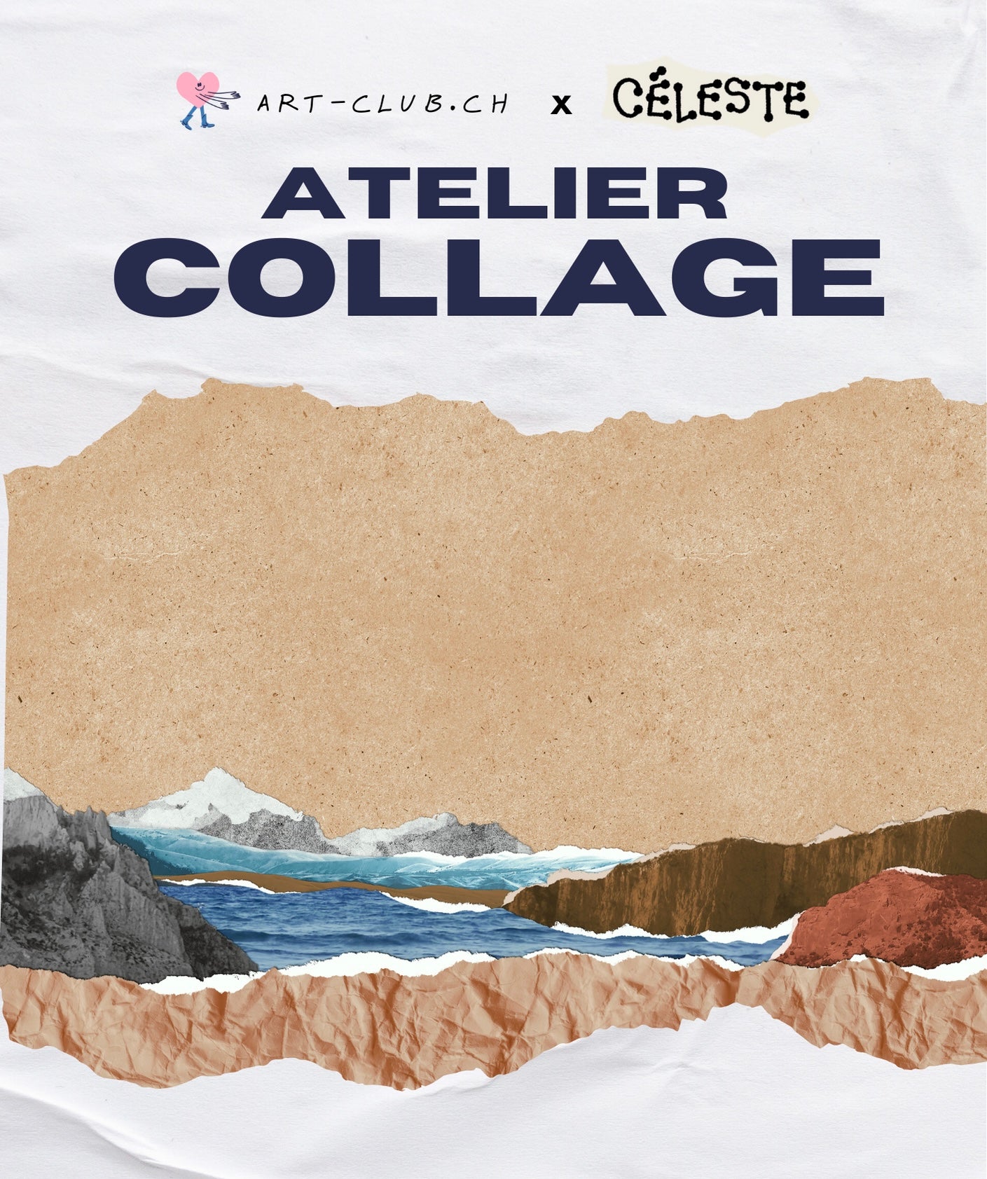 Vendredi 14 novembre 2025 - Atelier Collage - à l'atelier art club à Vevey -